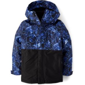 imageThe Childrens Place Boys Heavy 3 in 1 Winter Jacket Wind WaterResistant Shell Fleece InnerBlack  Space Cubeblack