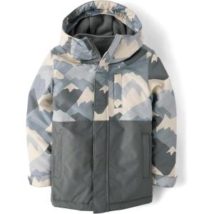 imageThe Childrens Place Boys Heavy 3 in 1 Winter Jacket Wind WaterResistant Shell Fleece InnerBlack Ice