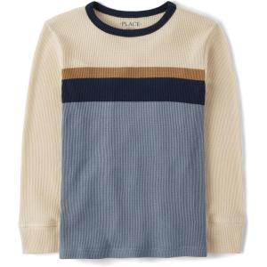imageThe Childrens Place Boys Long Sleeve Everyday Casual Knit ShirtBrook Stripewaffle