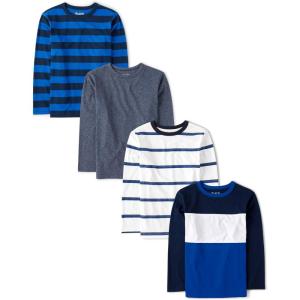 imageThe Childrens Place Boys Long Sleeve Knit Shirts 4PackMulti Color