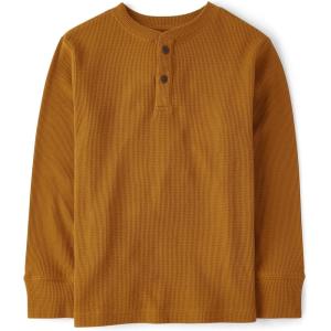 imageThe Childrens Place Boys Long Sleeve Thermal Henley ShirtHoney Comb
