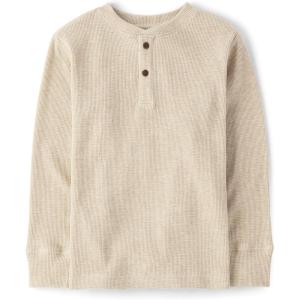 imageThe Childrens Place Boys Long Sleeve Thermal Henley ShirtStraw