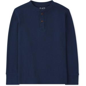 imageThe Childrens Place Boys Long Sleeve Thermal Henley ShirtTidal