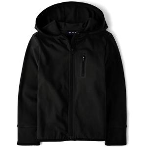 imageThe Childrens Place Boys Soft Tech Hooded Full Zip Up SweatshirtBlack