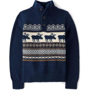 imageThe Childrens PlaceBoysLong Sleeve Mock Neck SweaterTidal FairisleMedium