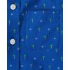 imageThe Childrens Place Baby Boys Poplin Short Sleeve Button Down ShirtBlue Palm Geo
