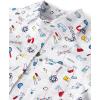 imageThe Childrens Place Baby Boys and Toddler Poplin Short Sleeve Button Down ShirtSchool Doodle White