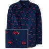 imageThe Childrens Place Mens Long Sleeve Button Up ShirtChristmas Truck Print  Dad