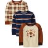 imageThe Childrens Place Baby Boys Long Sleeve Everday Casual Knit ShirtHarvest 3pack