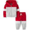 Red Colorblock Hooded