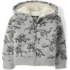 imageThe Childrens Place Baby Boys and Toddler Long Sleeve Sherpa Lined ZipFront Hoodie SweatshirtGrey Dino
