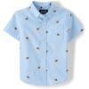imageThe Childrens Place Baby Boys and Toddler Poplin Short Sleeve Button Down ShirtFootball Print