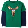 imageThe Childrens Place Boys Long Sleeve Graphic Layered TShirtMoose