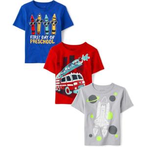imageThe Childrens Place Baby Boys Educational Short Sleeve Graphic T ShirtFirst Day of Preschool 3pack