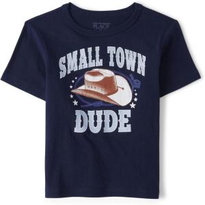 imageThe Childrens Place Baby Boys Handsome Trouble Short Sleeve Graphic T shirtSmall Town Dude