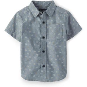 imageThe Childrens Place Baby Boys Poplin Short Sleeve Button Down ShirtChambray Horse Shoe