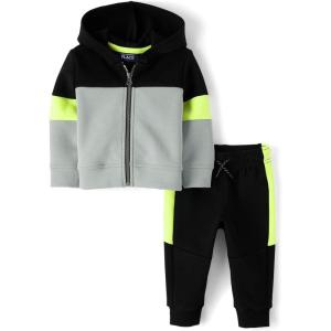 imageThe Childrens Place Baby Boys Sweatshirt and Sweatpant 2 Piece OutfitBlack