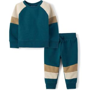 imageThe Childrens Place Baby Boys Sweatshirt and Sweatpant 2 Piece OutfitSeafare