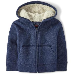 imageThe Childrens Place Baby Boys and Toddler Long Sleeve Sherpa Lined ZipFront Hoodie SweatshirtTidal