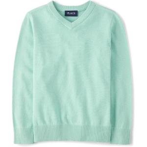 imageThe Childrens Place Boys Long Sleeve VNeck SweaterMellow Aqua