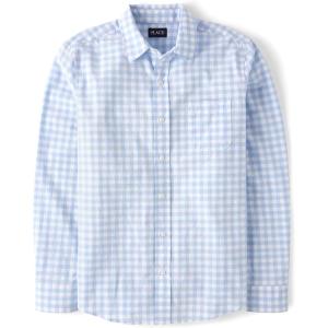 imageThe Childrens Place Mens Long Sleeve Button Up ShirtWhirlwind Plaid  Dad