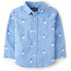imageThe Childrens Place Baby Boys and Toddler Long Sleeve Button Down ShirtSnowmen Print