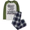 imageThe Childrens Place Boys Long Sleeve Top and Pants 2 Piece Pajama SetWhat Up Bruh