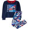 imageThe Childrens Place Boys Long Sleeve Top and Pants Snug Fit 100 Cotton 2 Piece Pajama SetSoccer Goal