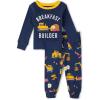 imageThe Childrens Place Boys Long Sleeve Top and Pants Snug Fit 100 Cotton 2 Piece Pajama SetThunder Blue Brkfst