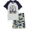 imageThe Childrens Place Boys Short Sleeve Top and Shorts 2 Piece Pajama SetsShout Out Bro