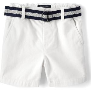 imageThe Childrens Place Baby Boys and Toddler Twill Belted Chino ShortSimply White