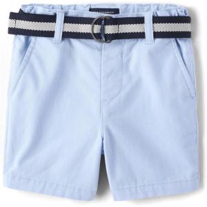 imageThe Childrens Place Baby Boys and Toddler Twill Belted Chino ShortWhirlwind Blue
