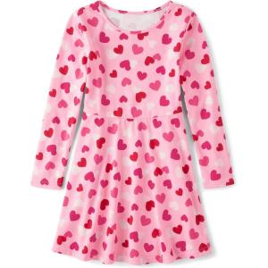 imageThe Childrens Place Baby Girls Candy Cane Skater Dress 2 PackValentine Pink