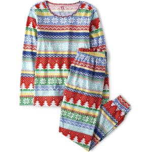 imageThe Childrens Place Baby Holiday Pajamas CottonMulti Fairisleadult