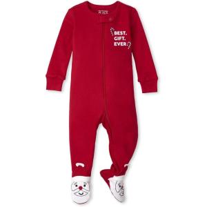 imageThe Childrens Place Baby Holiday Pajamas CottonRedSanta Footie