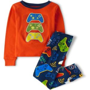 imageThe Childrens Place Boys Long Sleeve Top and Pants Snug Fit 100 Cotton 2 Piece Pajama SetLevel Up Gamer