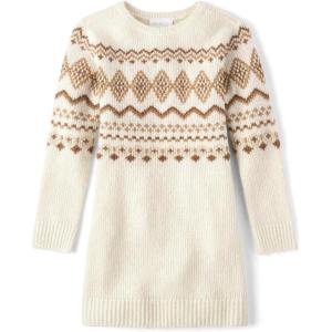 imageThe Childrens Place Girls Big Sweater DressCream Fairisle