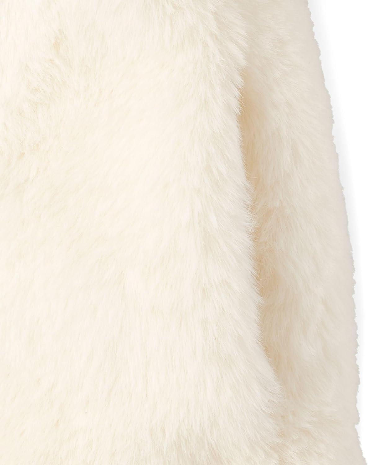 imageThe Childrens Place Baby Girls and Toddler Dress CoatsWhite Daisy Faux Fur