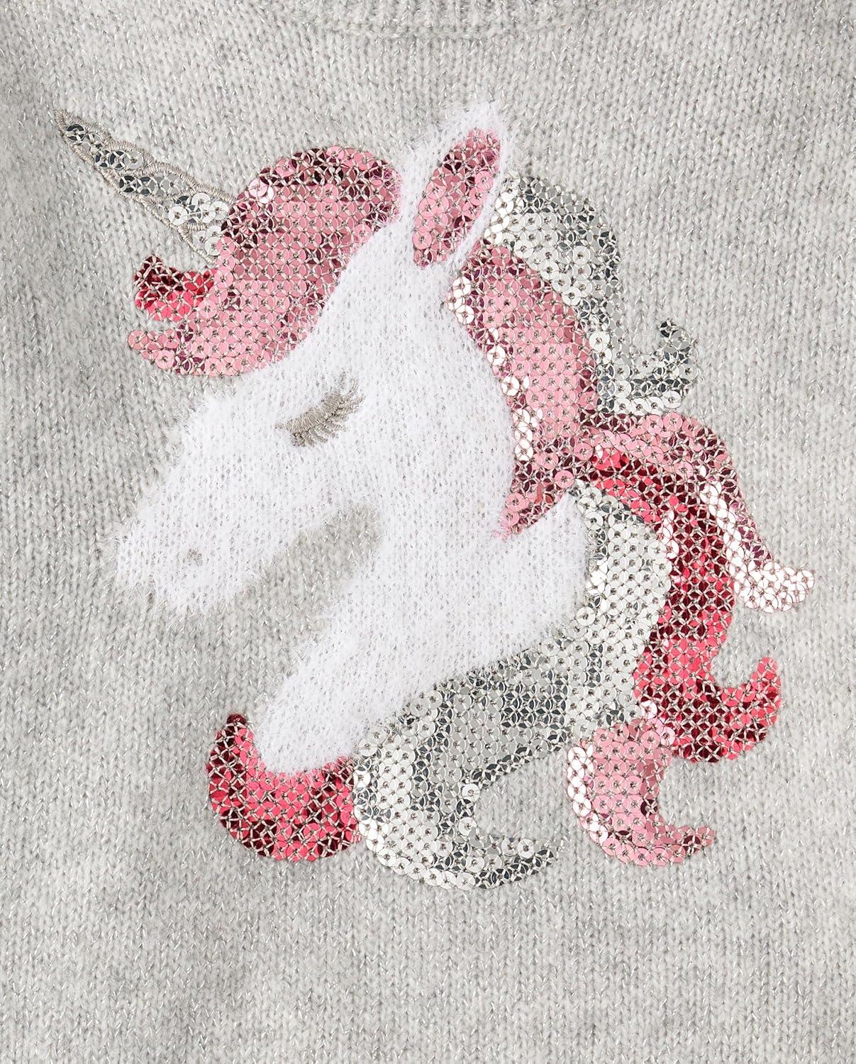 imageThe Childrens Place Baby Girls and Toddler Long Sleeve Crew Neck Pullover SweaterUnicorn
