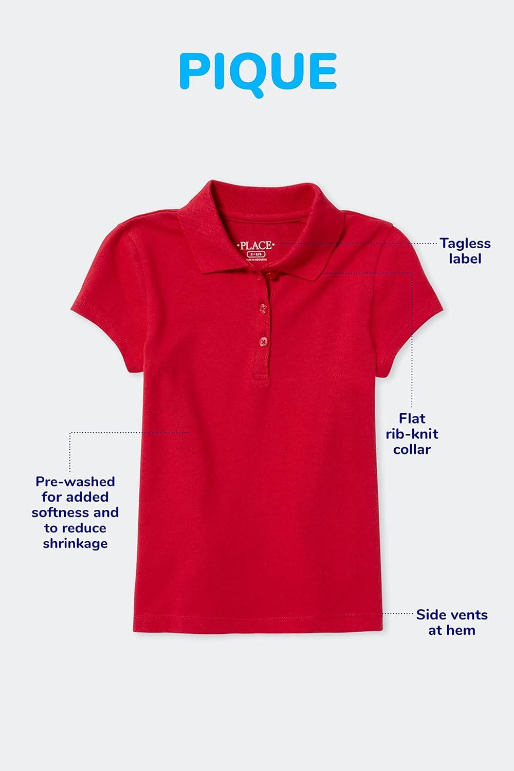 imageThe Childrens Place Baby and Toddler Boys Short Sleeve Polo ShirtNauticoBlueClassic RedWhite 4pack