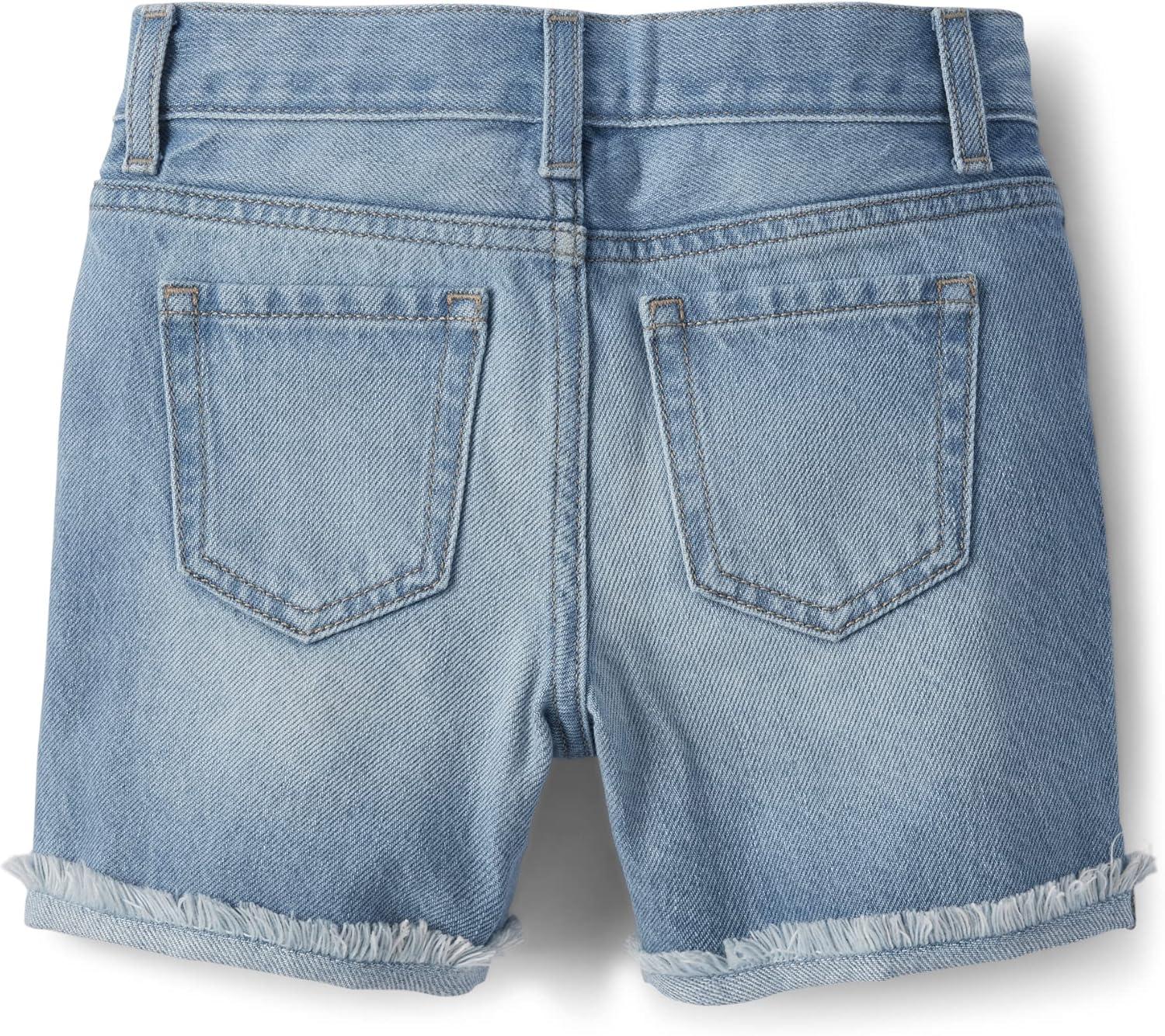 imageThe Childrens Place Girls Distressed 2 pack Denim Midi ShortsDestructed Peony Wash