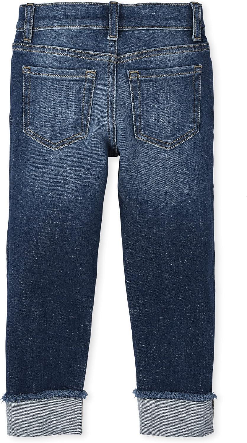 imageThe Childrens Place Girls Fashion DenimRoll Cuff Straight  Mily Wash