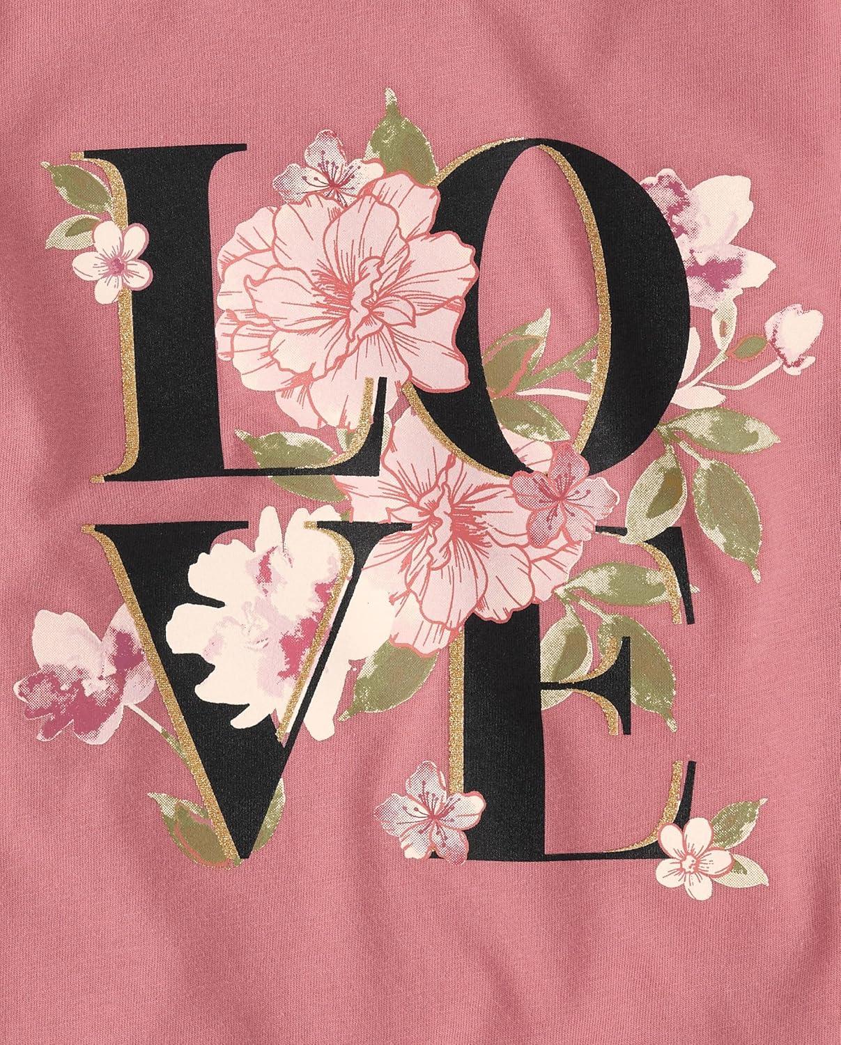 imageThe Childrens Place Girls Long Sleeve Knit Fashion ShirtLoveFloralGray 3pack