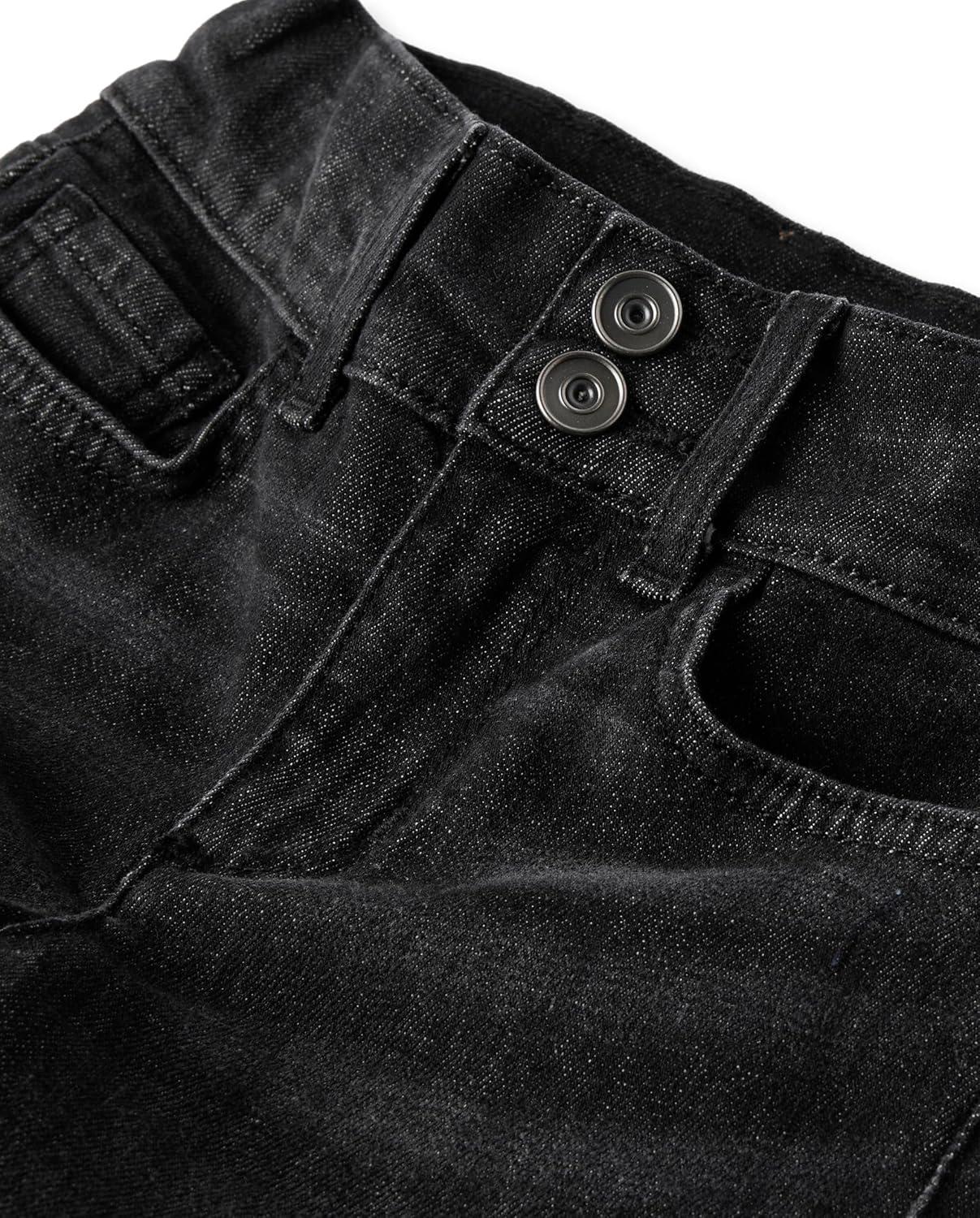 imageThe Childrens Place Girls Wide Leg Denim JeansBlack Wash Flare