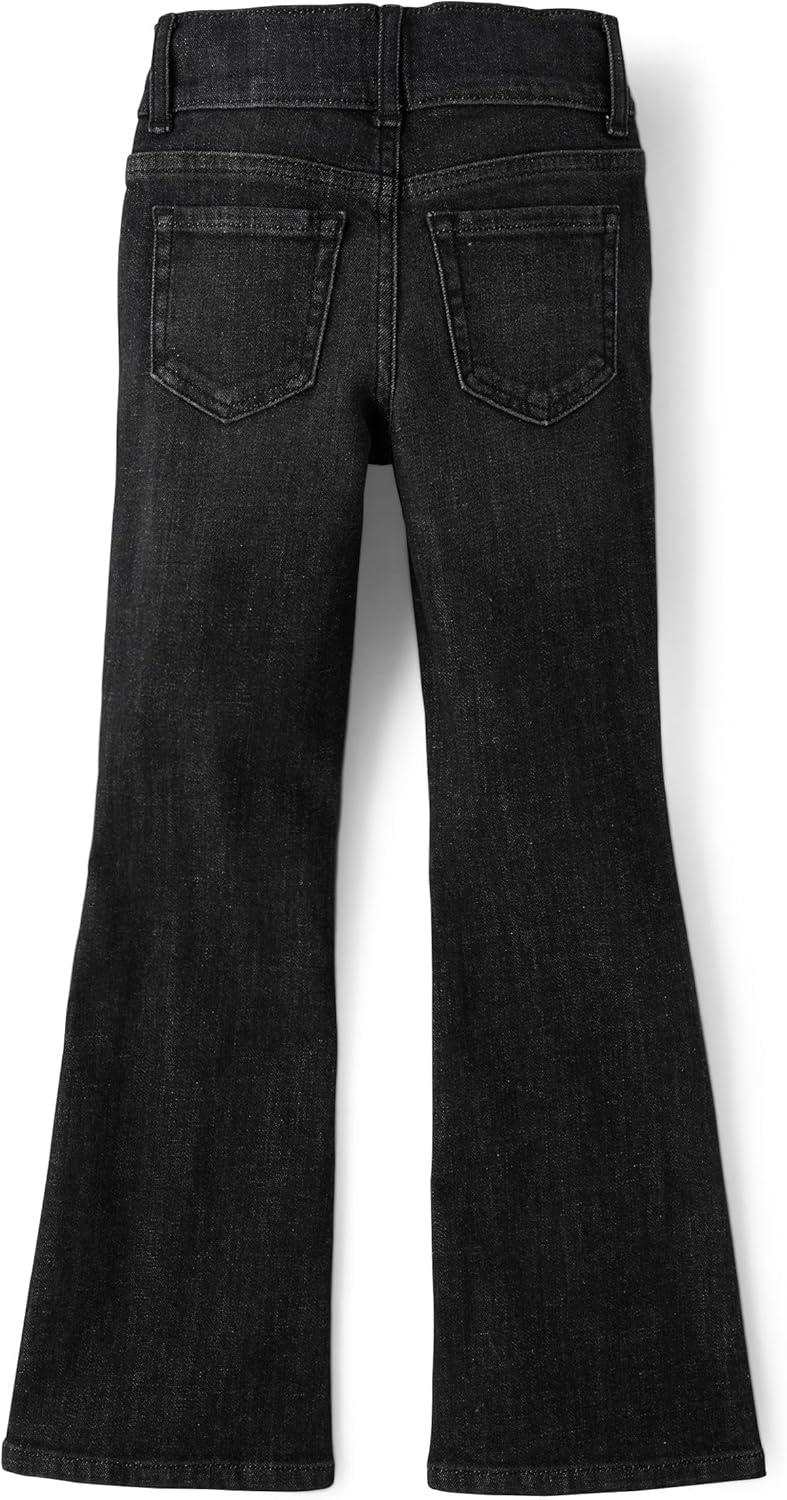 imageThe Childrens Place Girls Wide Leg Denim JeansBlack Wash Flare