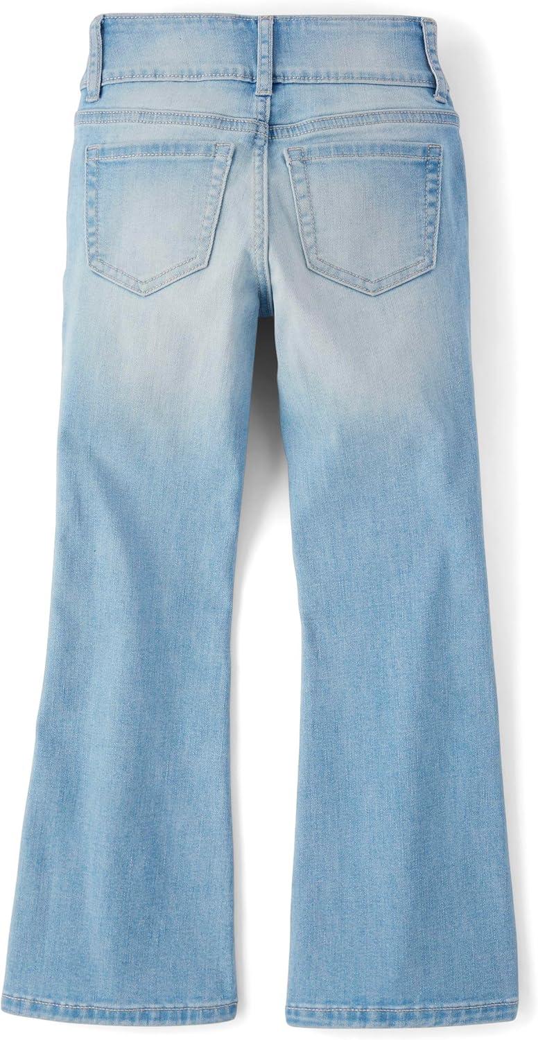 imageThe Childrens Place Girls Wide Leg Denim JeansPhoebe Wash Flare