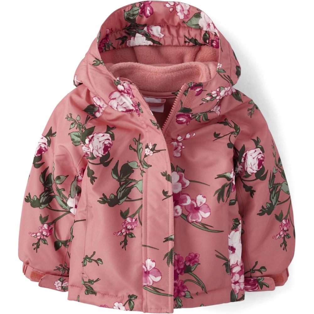 imageThe Childrens Place Baby Girls and Toddler Heavy 3 in 1 Winter JacketWind WaterResistant ShellFleece InnerSweet Nothing
