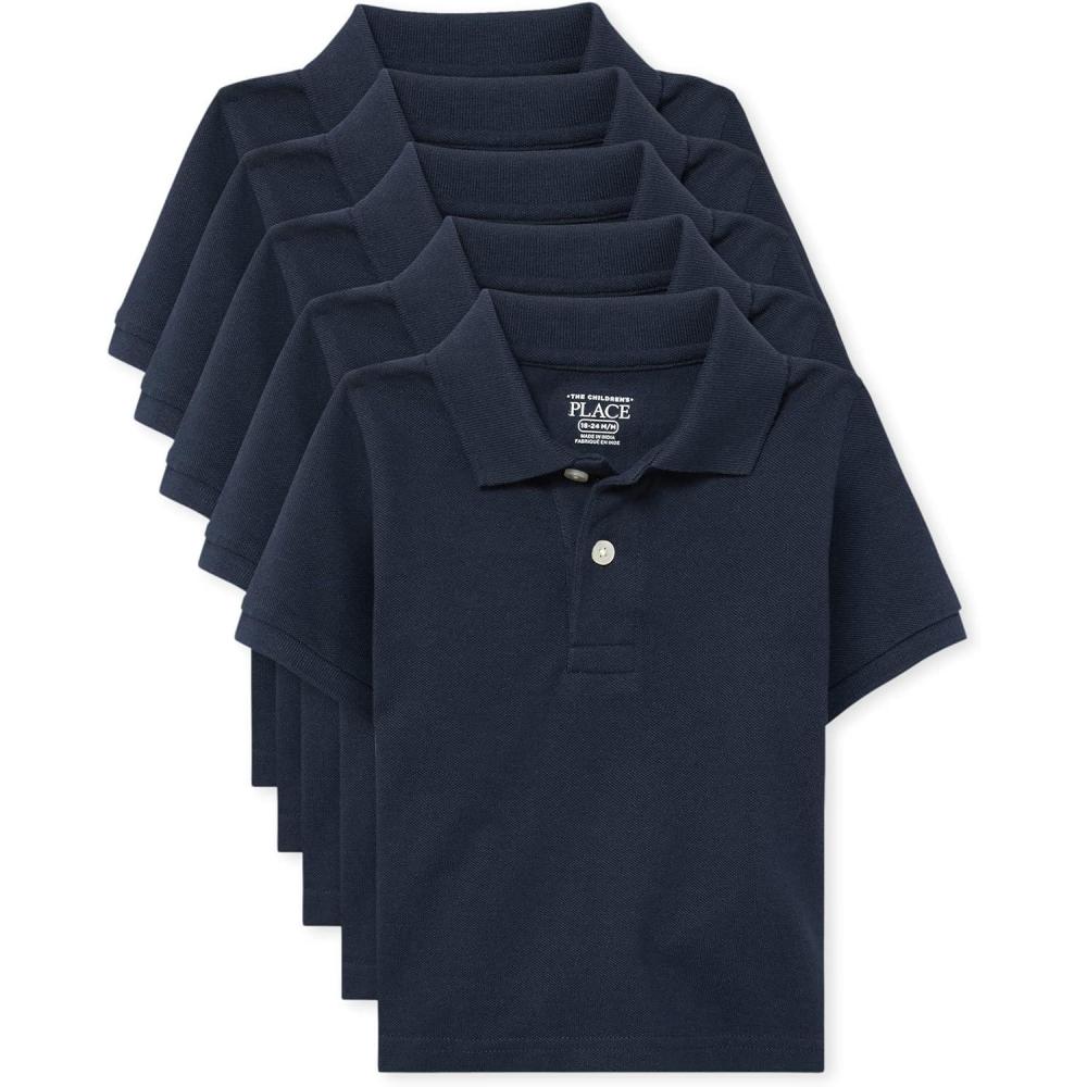 imageThe Childrens Place Baby and Toddler Boys Short Sleeve Polo ShirtNautico 5pack