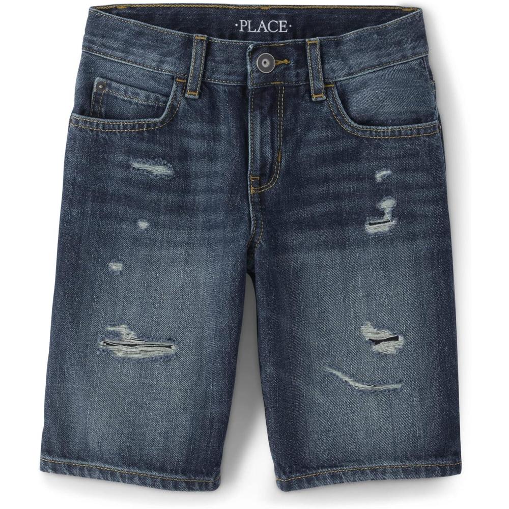 imageThe Childrens Place Boys Distressed Denim Shorts CarletonCarleton Wash Single