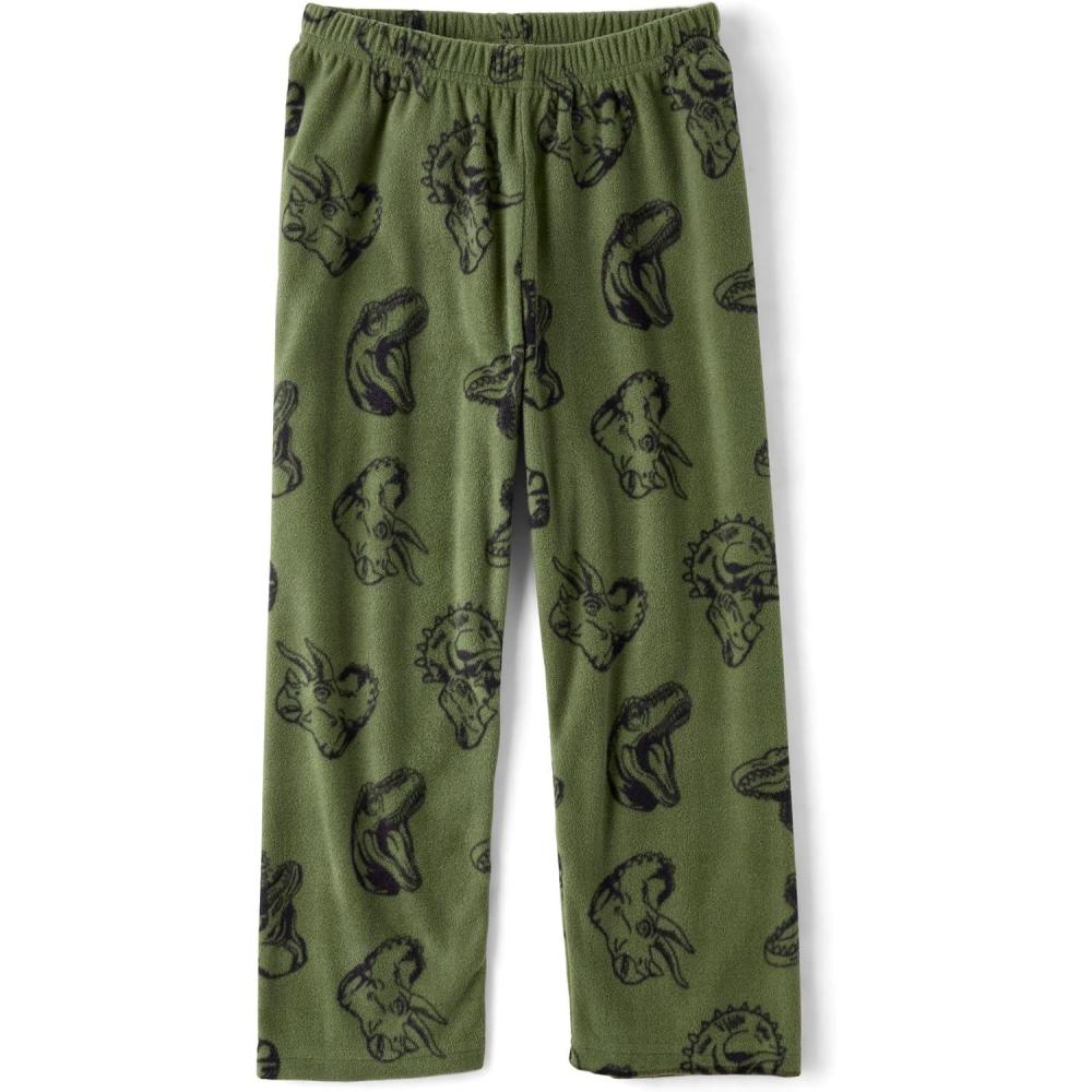 imageThe Childrens Place Boys Fleece Pajama PantsOlive Dino